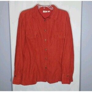 Cato Faux Suede Button Up Top Sz 14/16W Orange Studded Western Cowgirl Boho Chic
